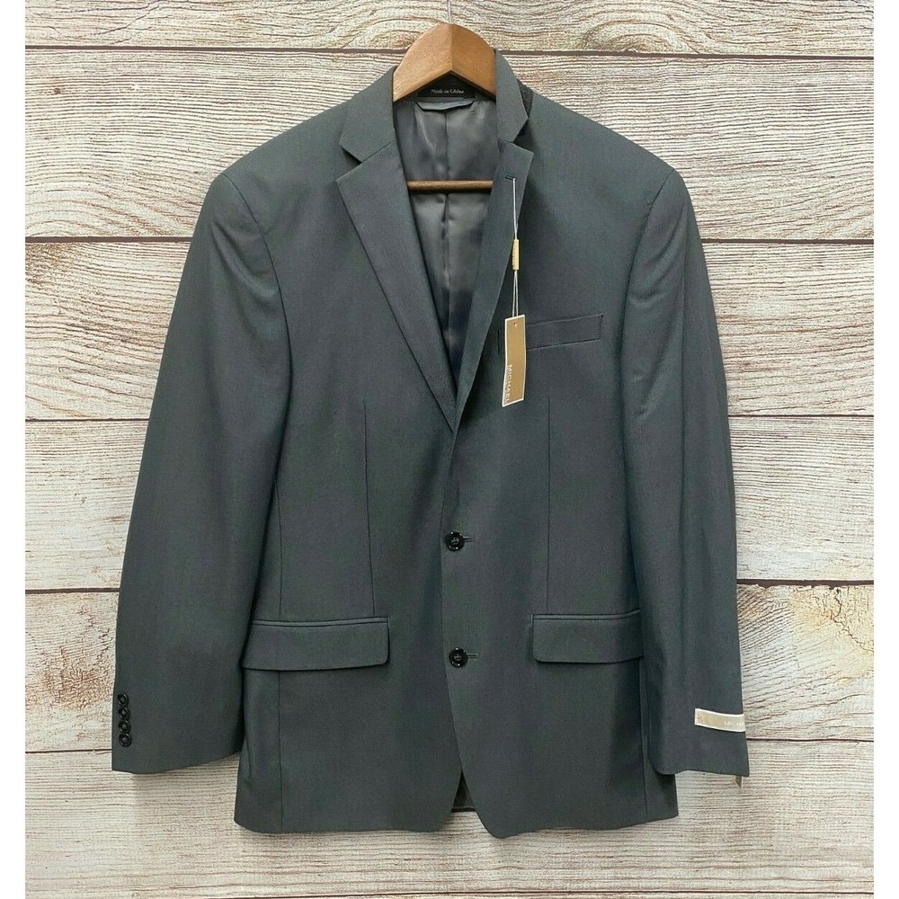 Michael Kors Blazer Mens 38 Regular Modern Fit Gray 2 Button Blazer Jacket New